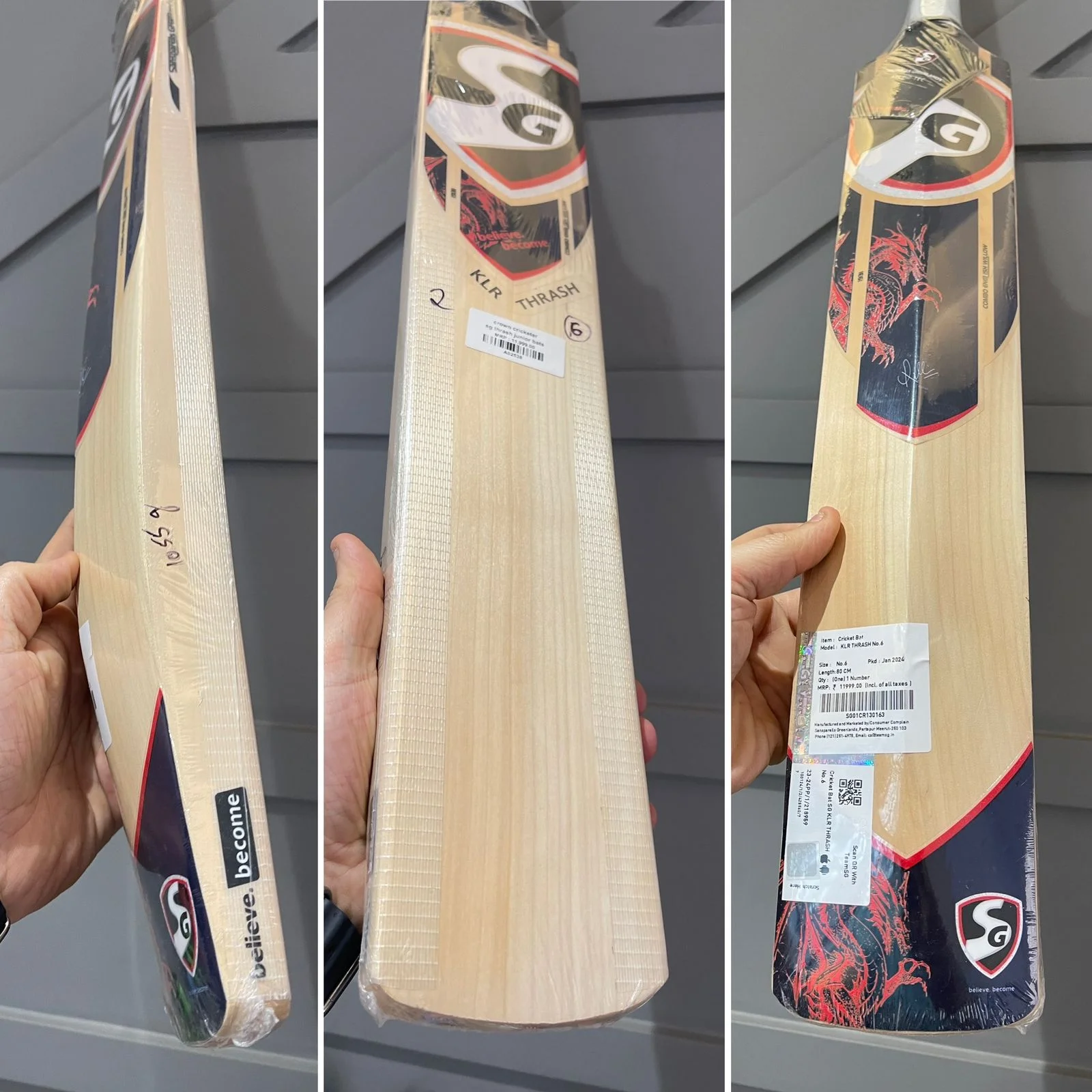 SG KLR Thrash Cricket Bat Size 6