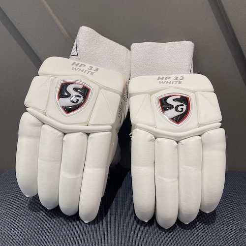 SG HP33 All White Batting gloves