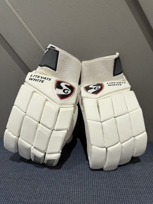 SG Litevate white Batting gloves sale