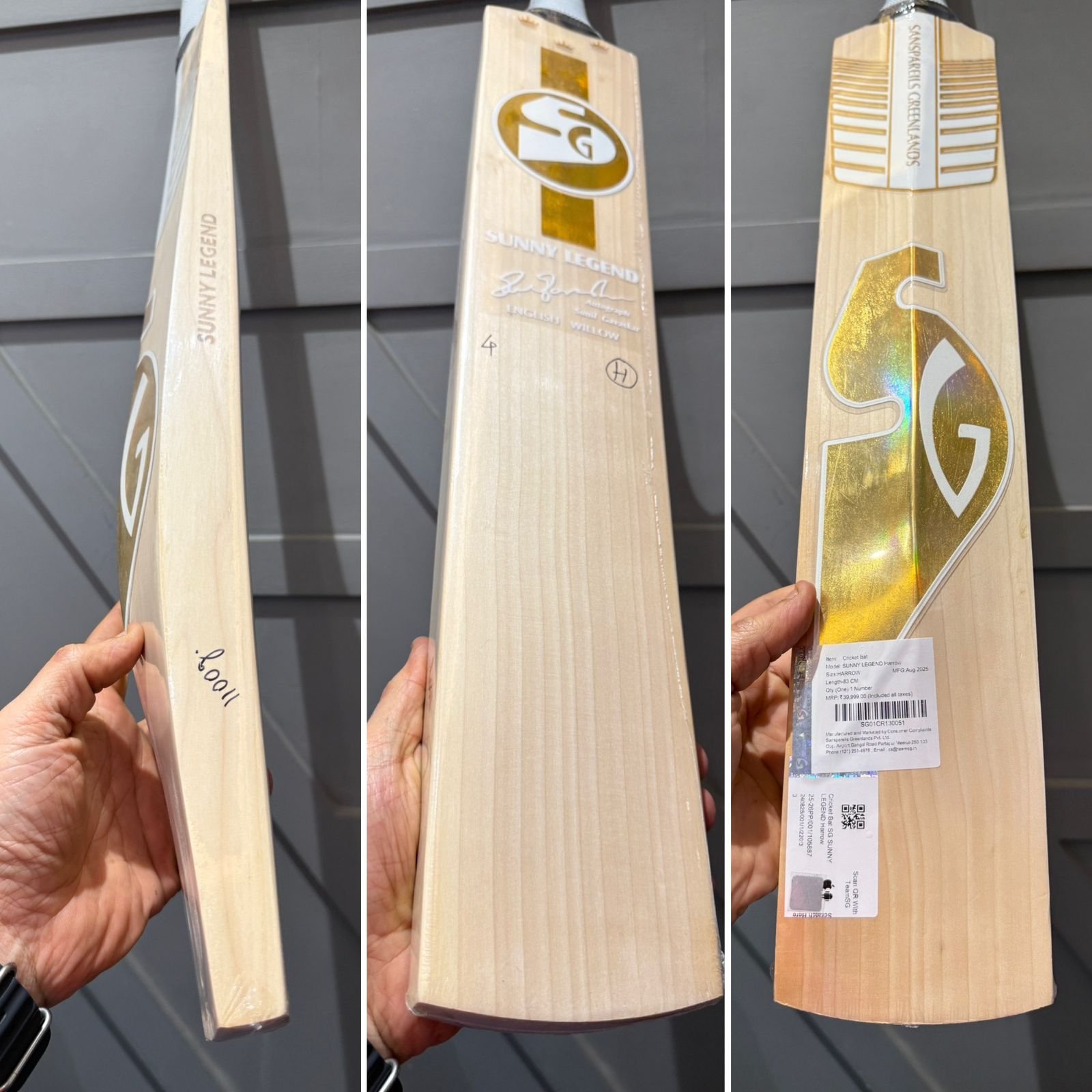 SG Sunny Legend Cricket Bat Harrow