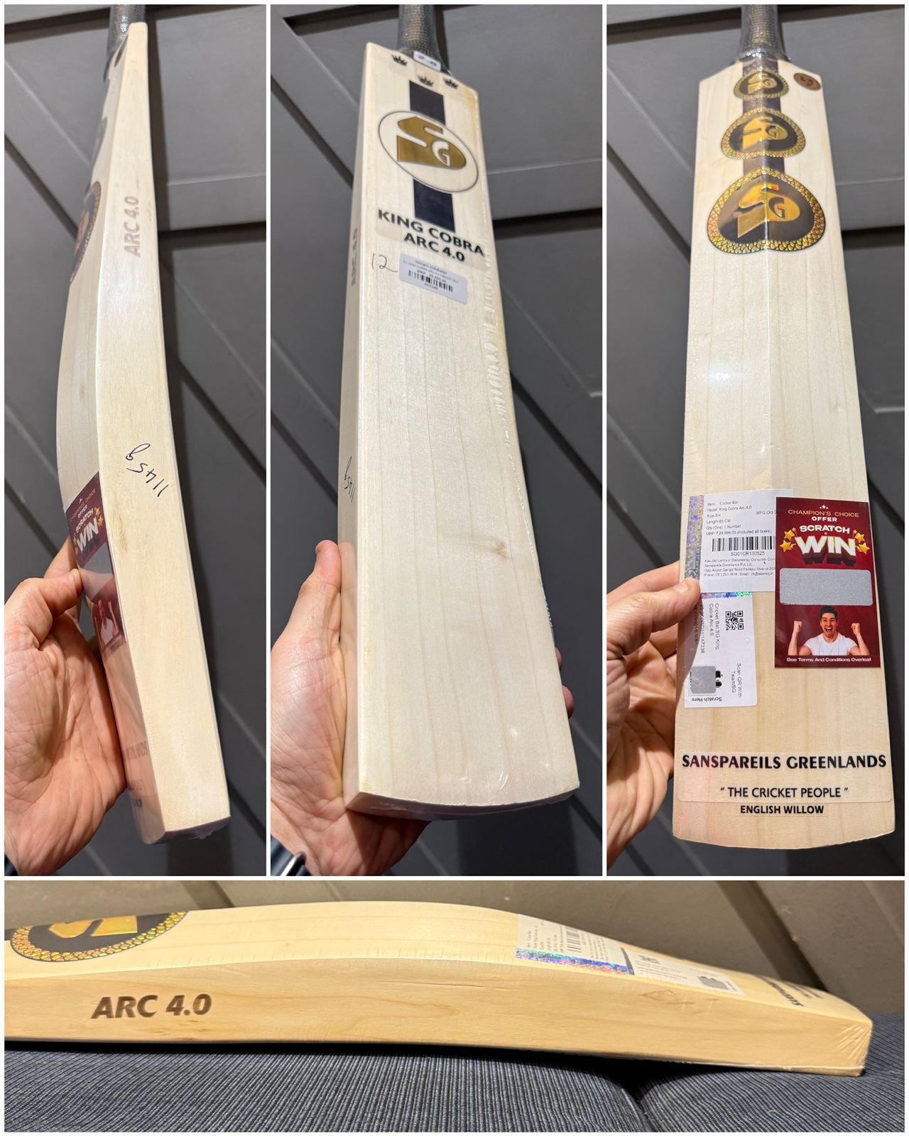 SG KING COBRA ARC 4.0 CRICKET BAT