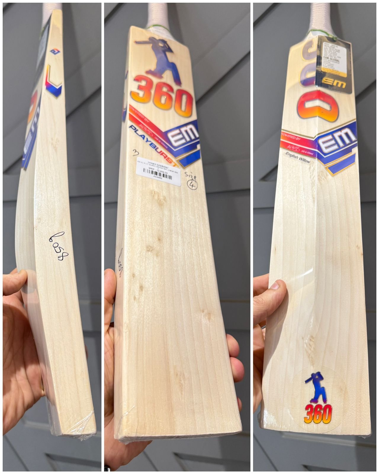 EM 360 PLAY BURST CRICKET BAT SIZE 4