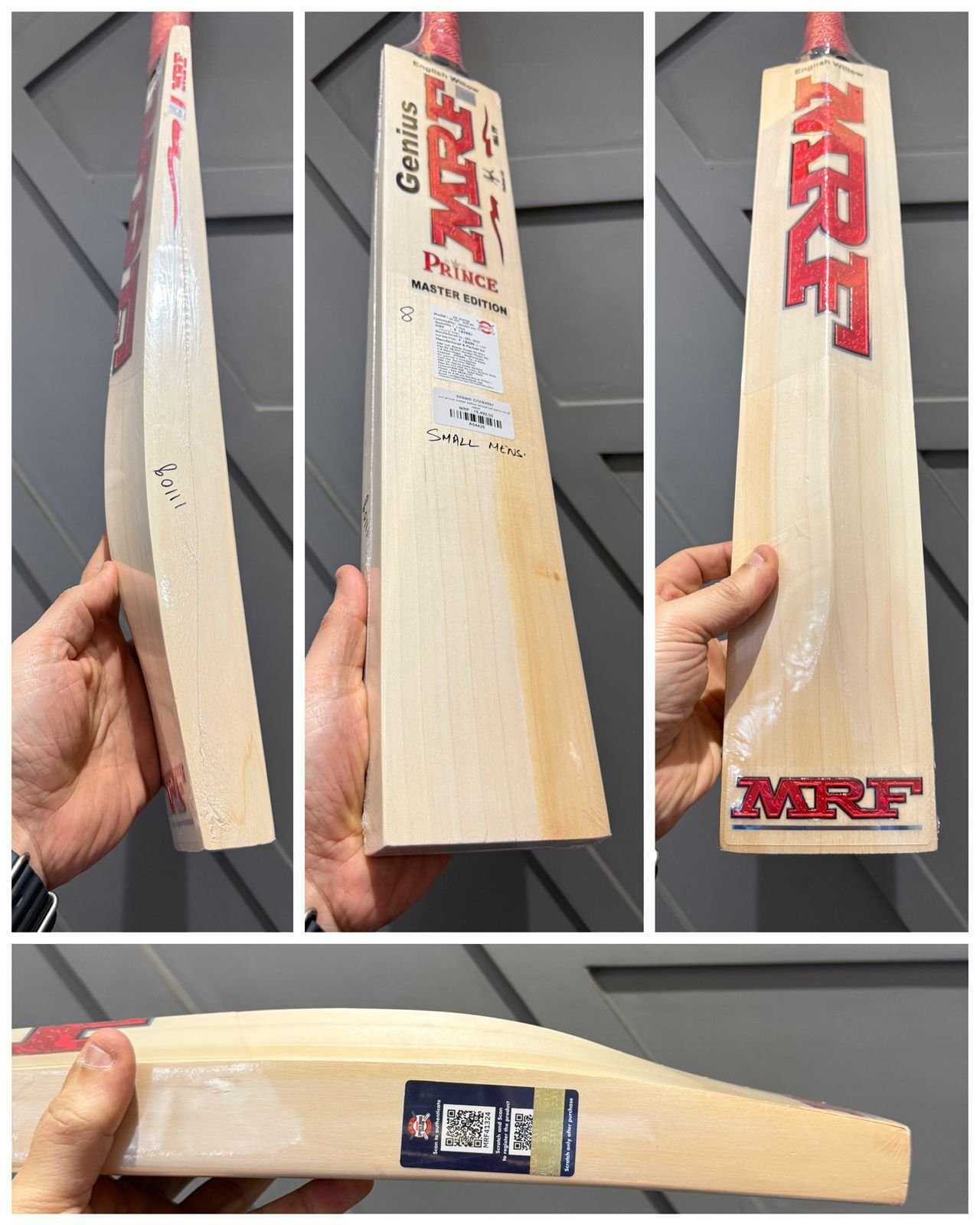 mrf prince master edition cricket bat small mens