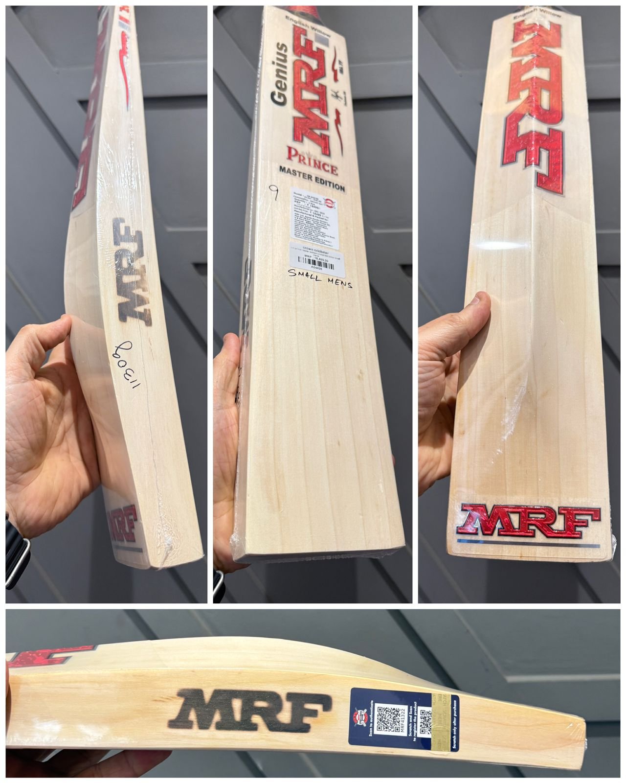 mrf prince master edition cricket bat small mens