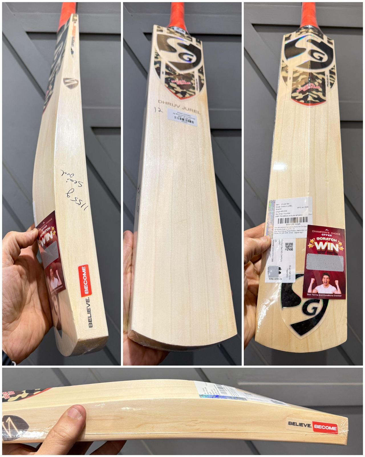 SG Dhruv Jurel Cricket Bat