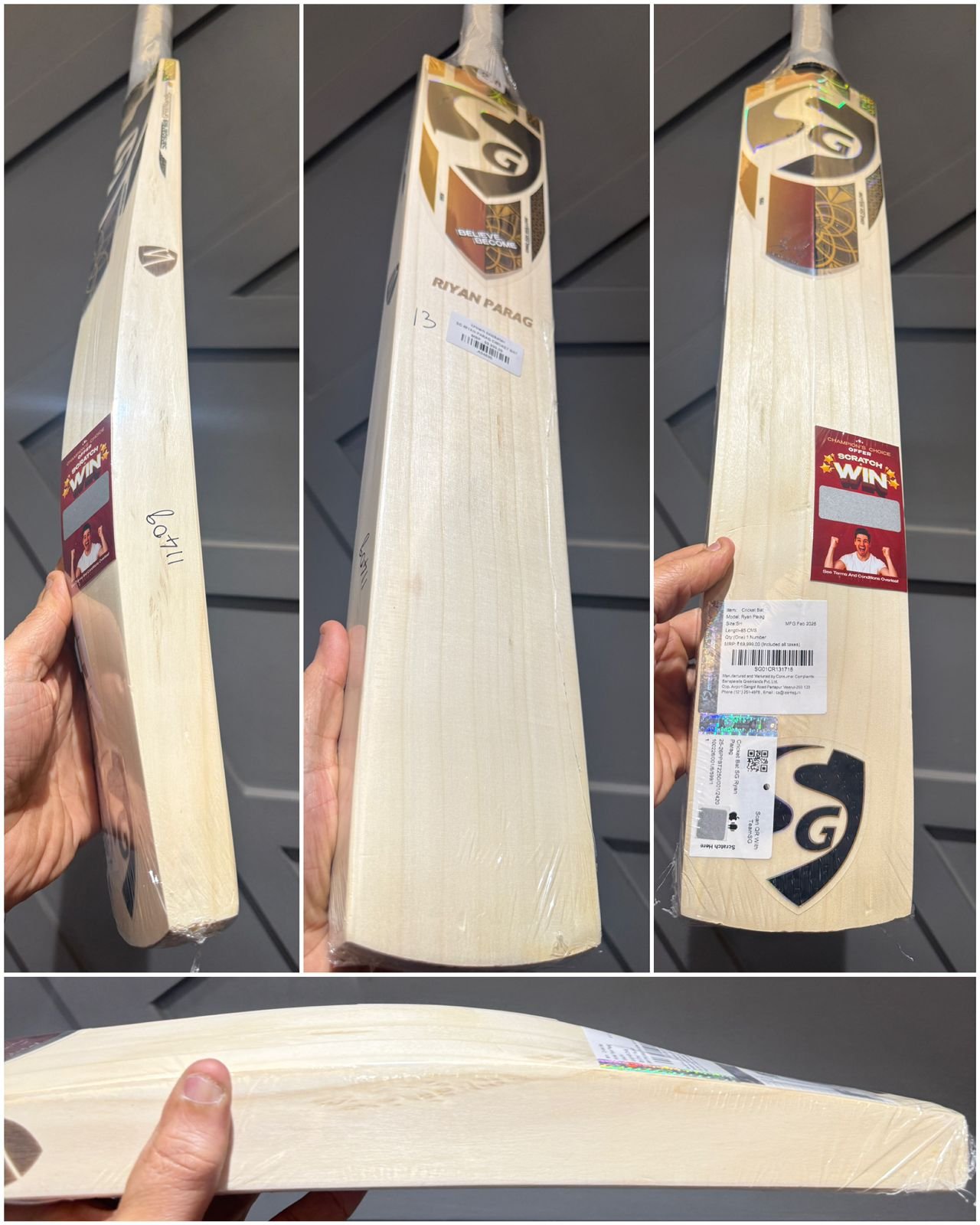 SG Riyan Parag Cricket Bat