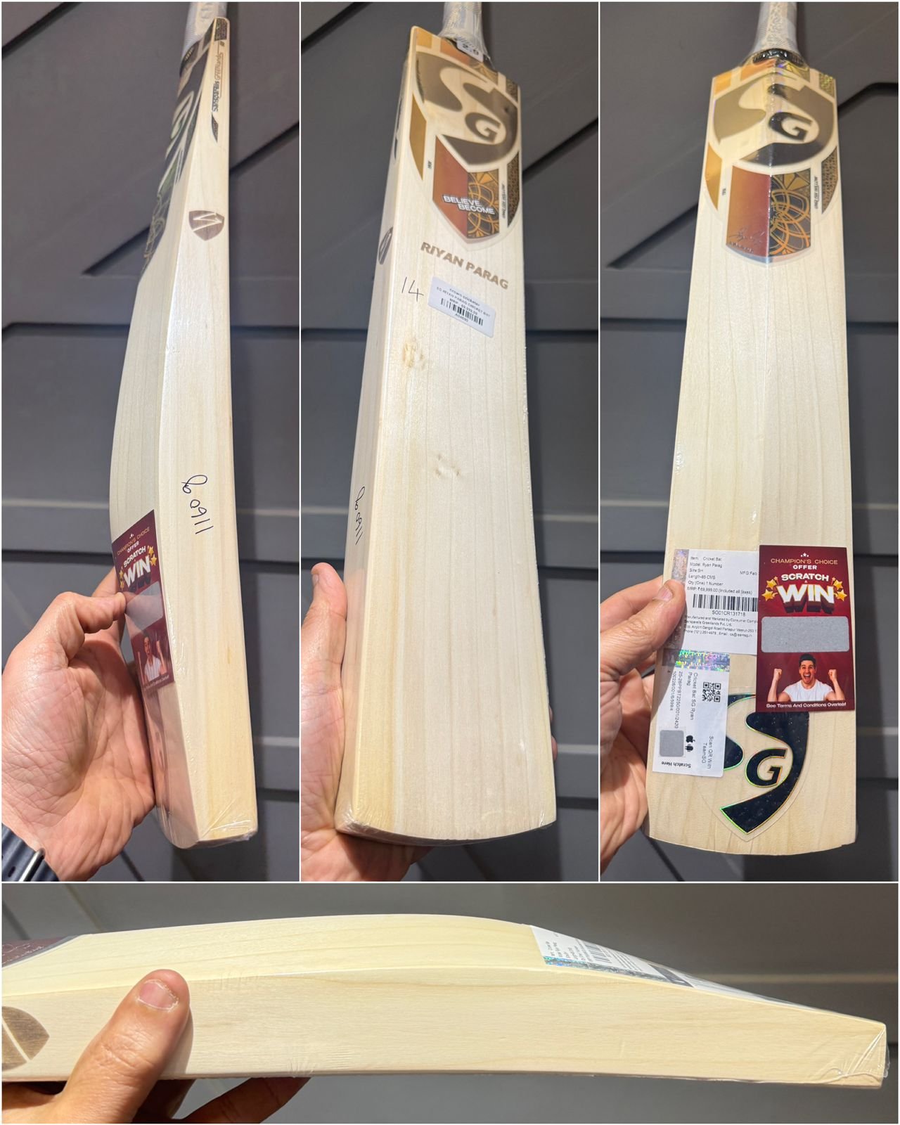 SG Riyan Parag Cricket Bat