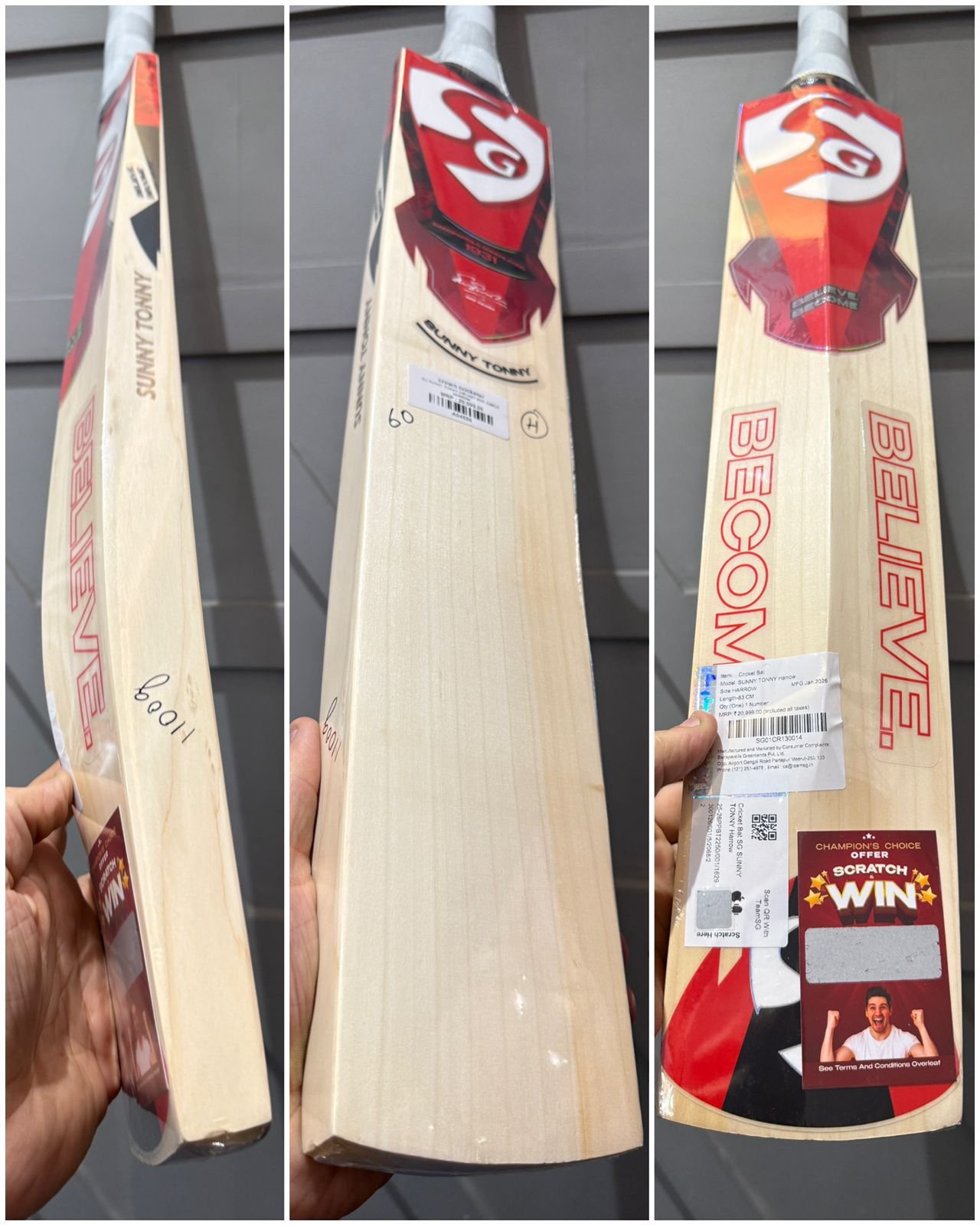 SG SUNNY TONNY CRICKET BAT HARROW