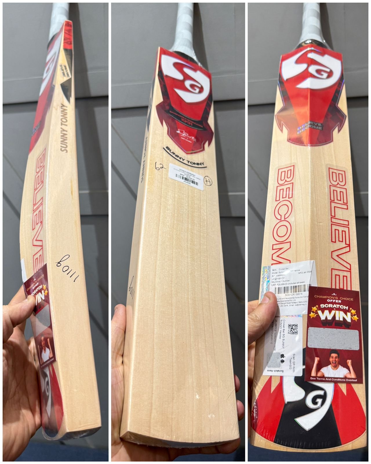 SG SUNNY TONNY CRICKET BAT HARROW