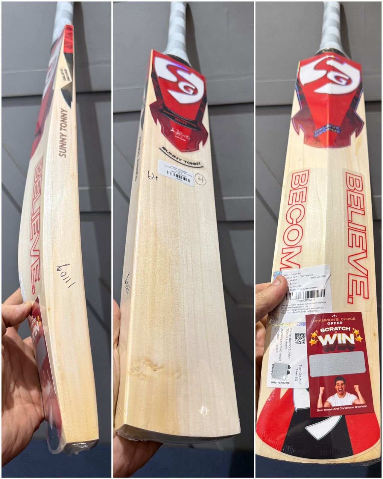 SG SUNNY TONNY CRICKET BAT HARROW