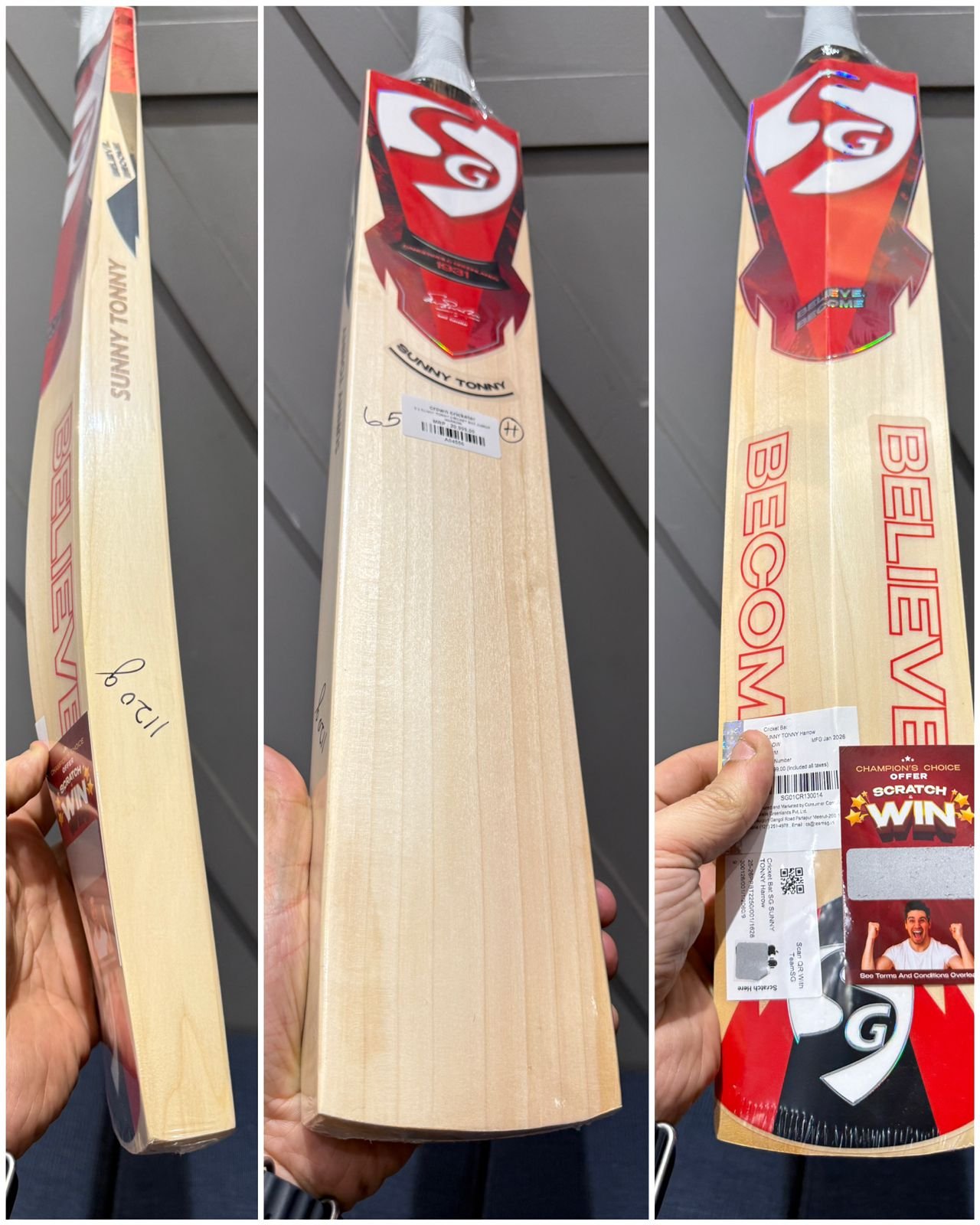 SG SUNNY TONNY CRICKET BAT HARROW