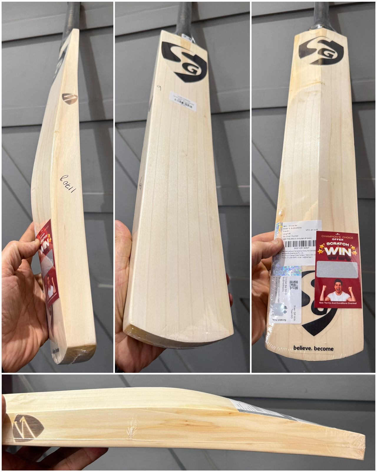 SG Sai Sudarshan Cricket Bat