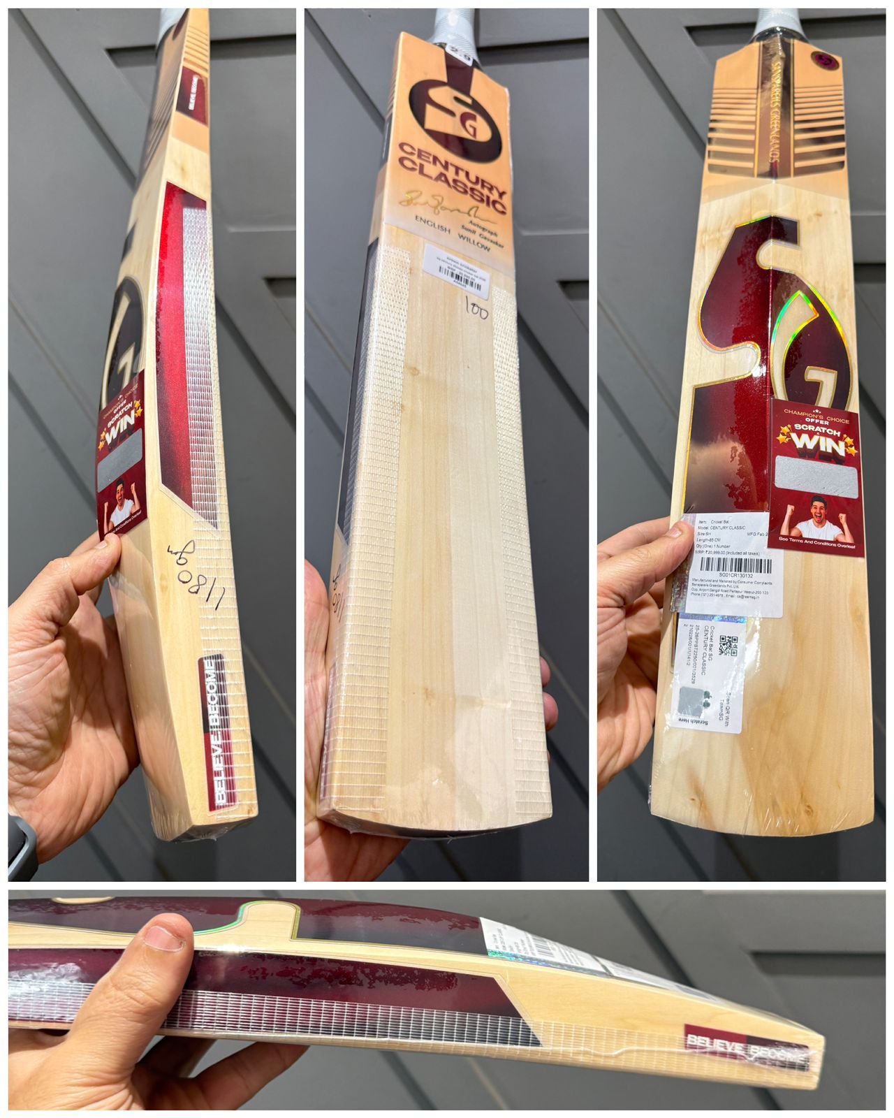 SG century classic cricket bat