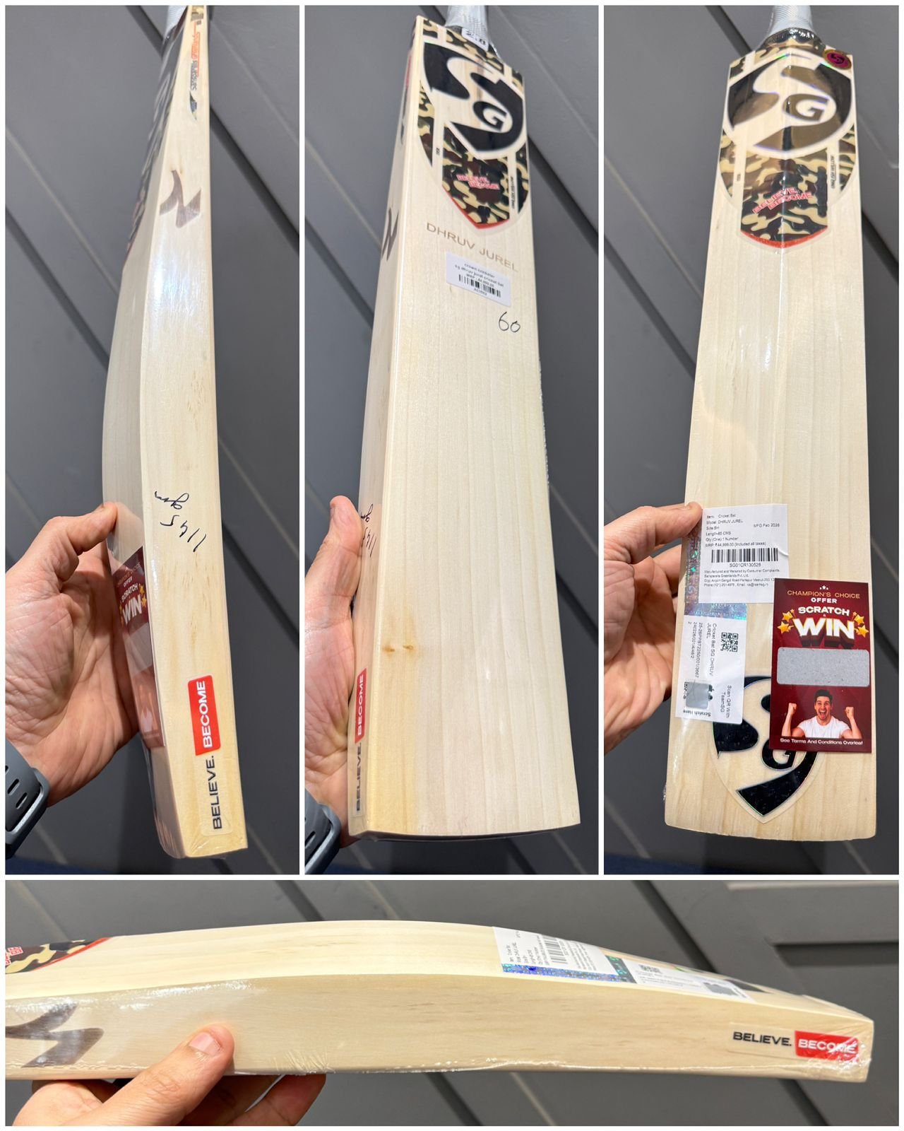 SG dhruv jurel cricket bat