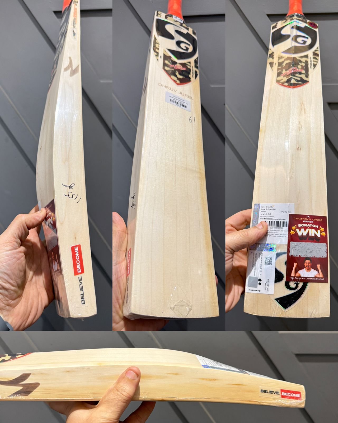 SG dhruv jurel cricket bat