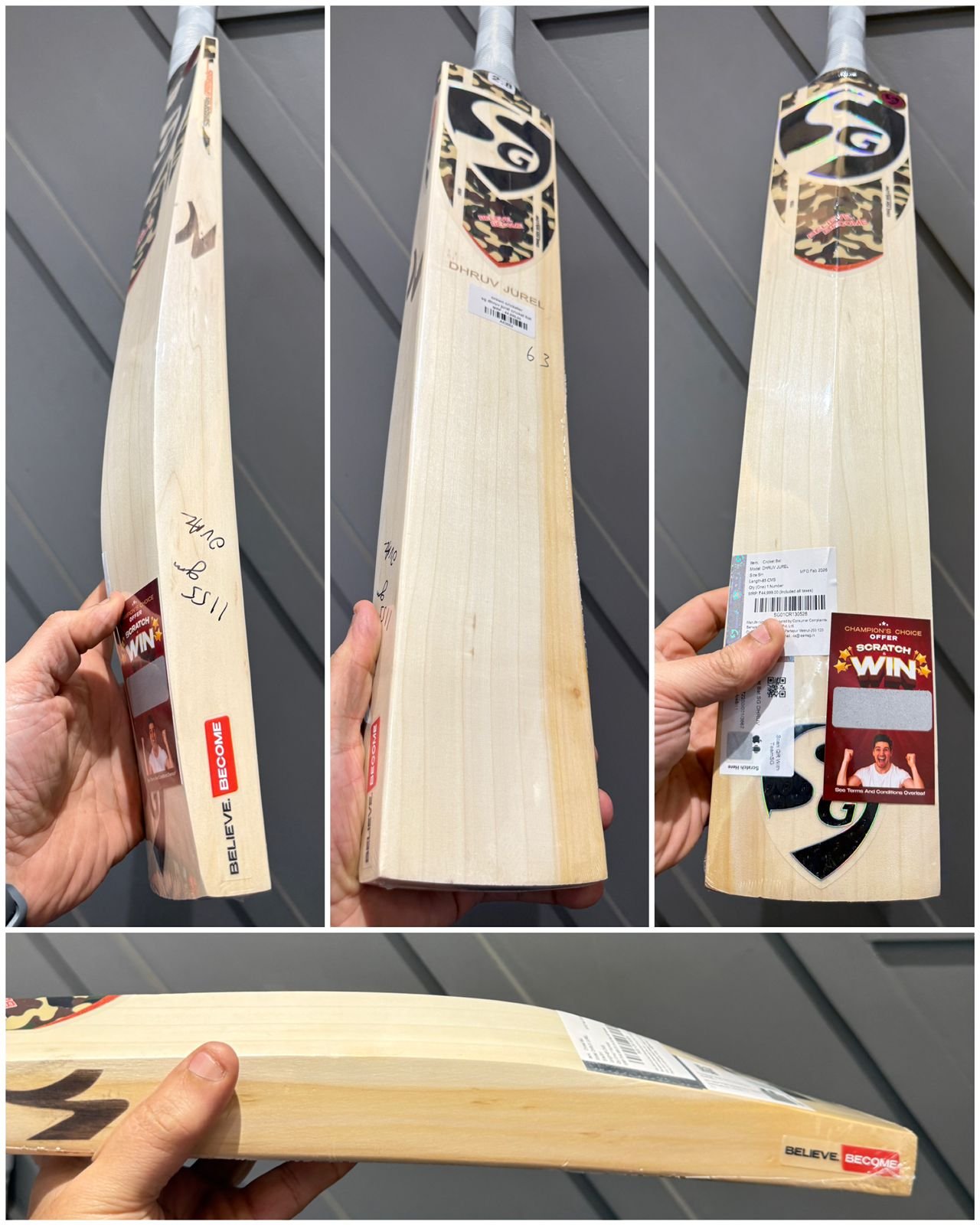 SG dhruv jurel cricket bat