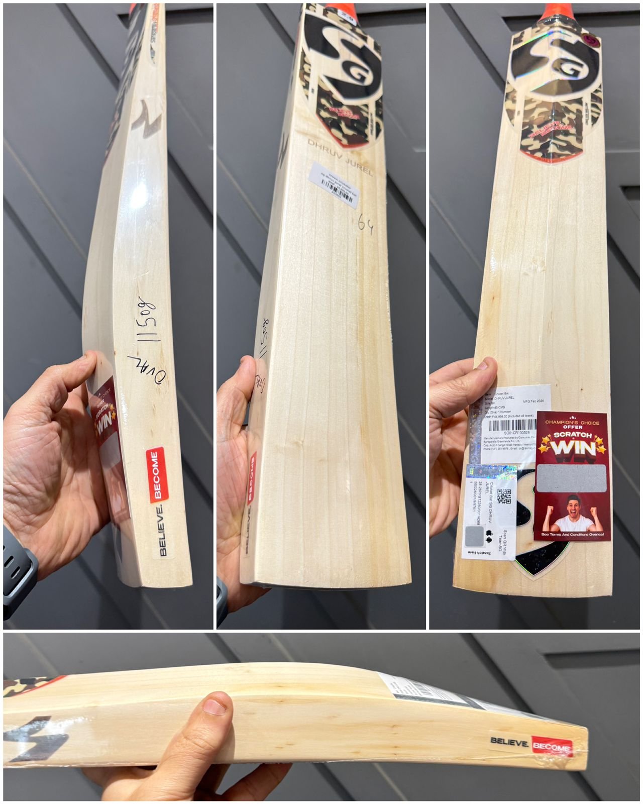SG dhruv jurel cricket bat