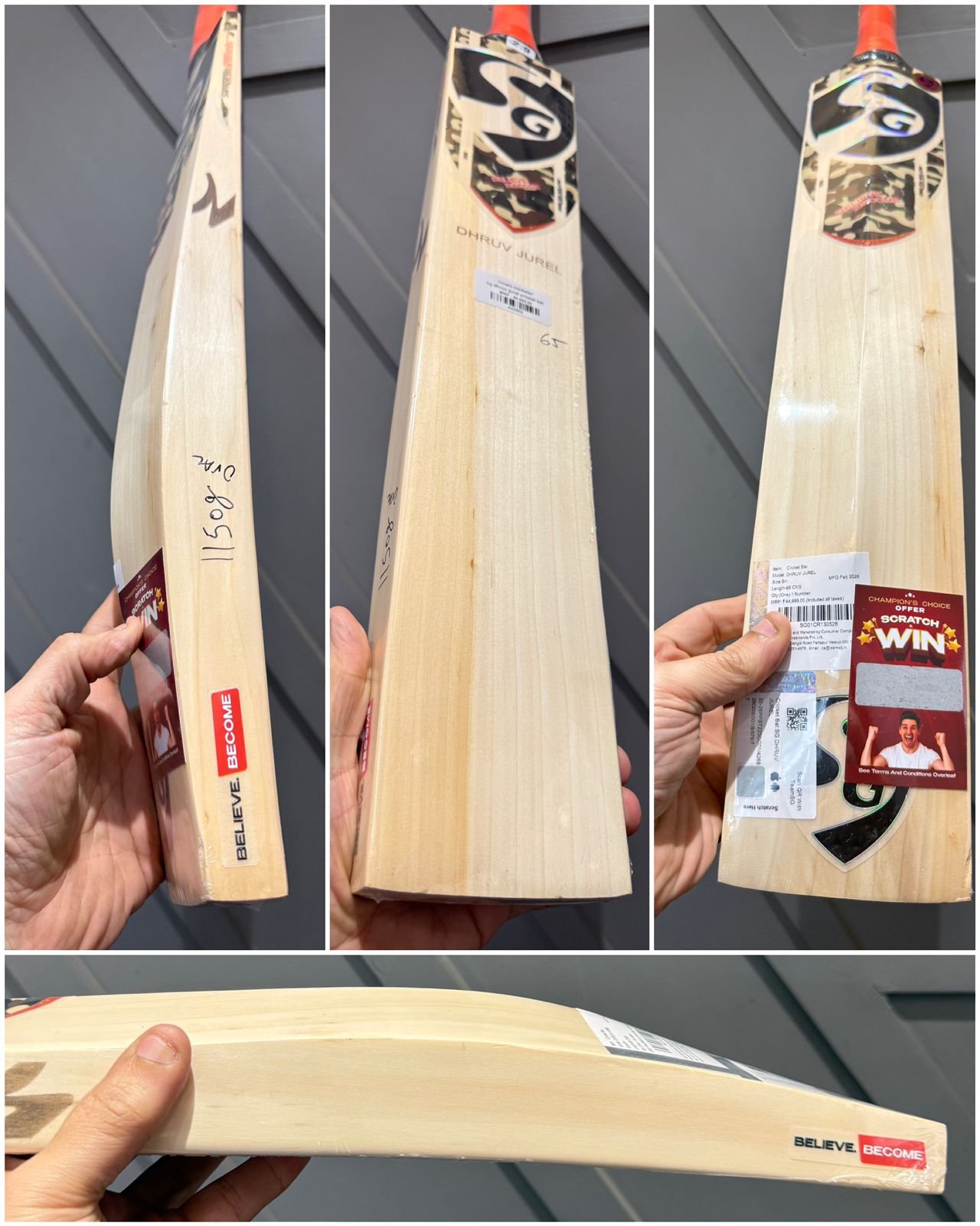 SG dhruv jurel cricket bat