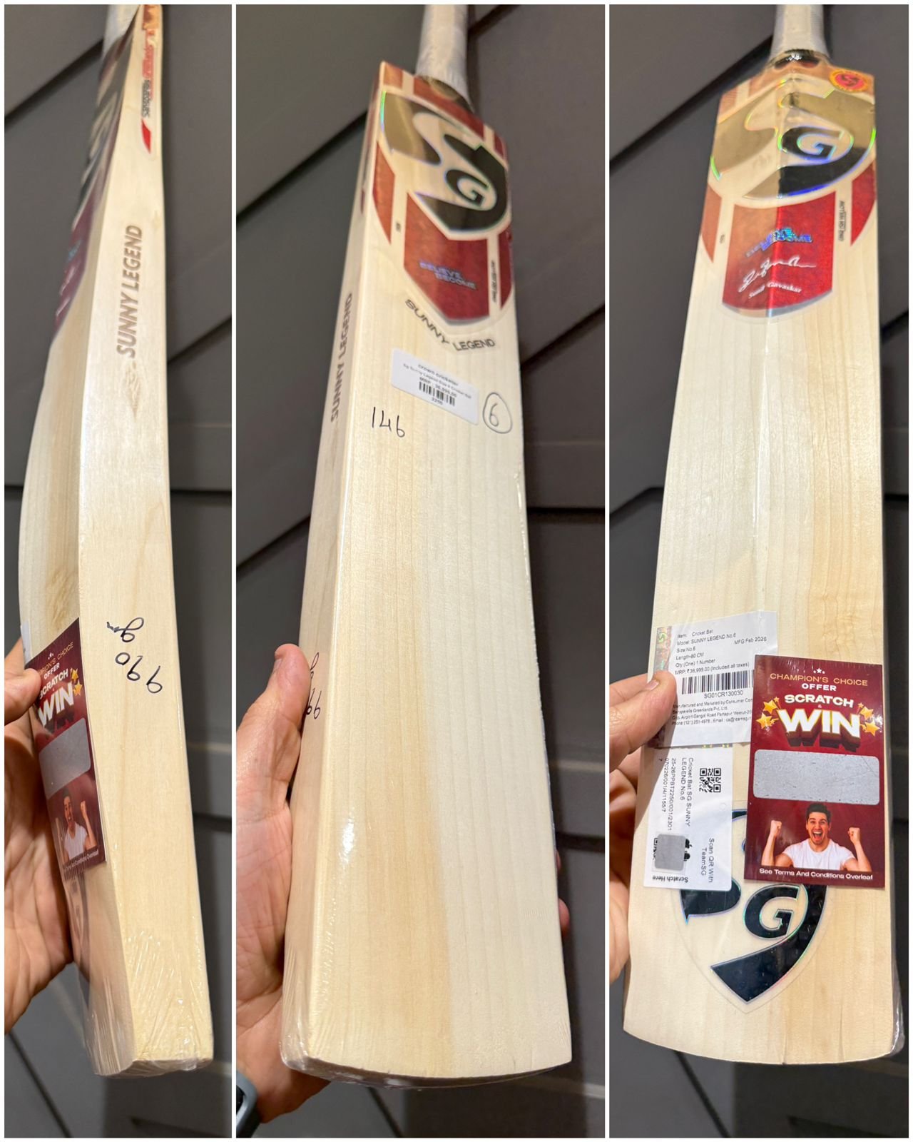 Sg Sunny Legend Size 6 Cricket Bat