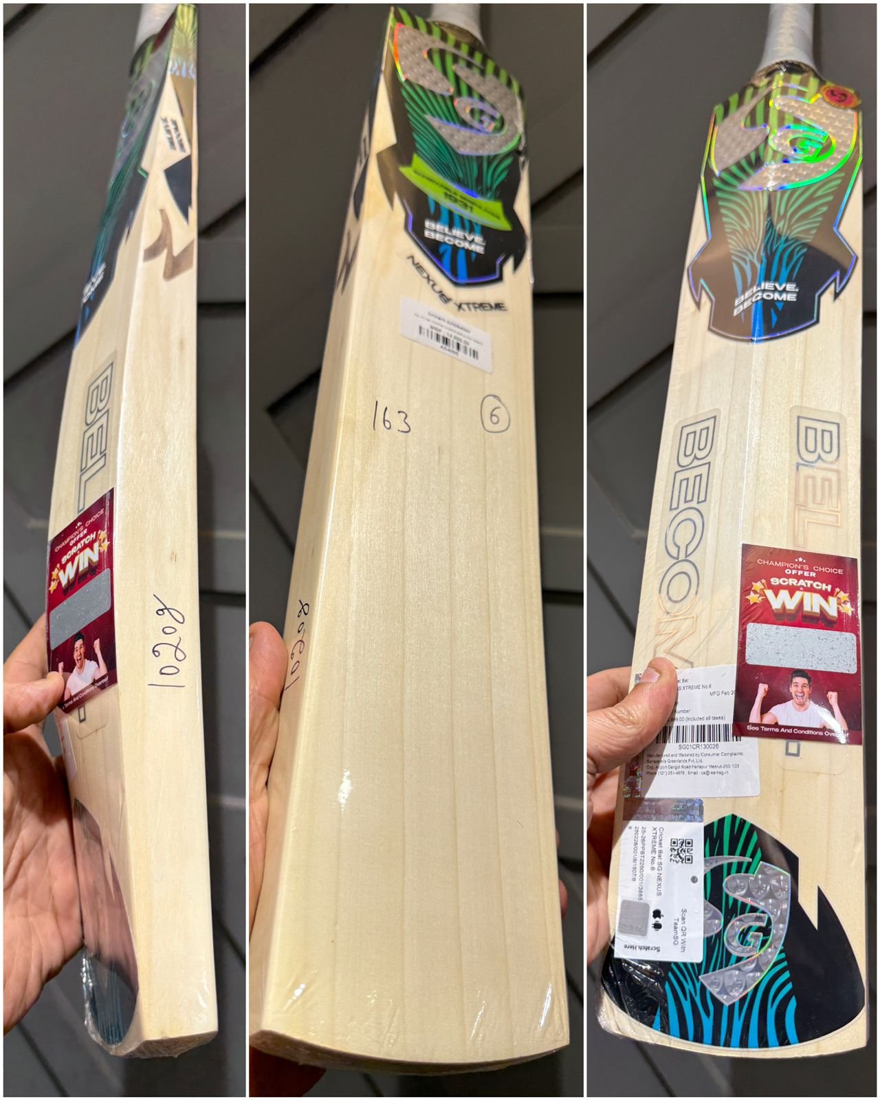 sg nexus xtreme cricket bat junior size 6