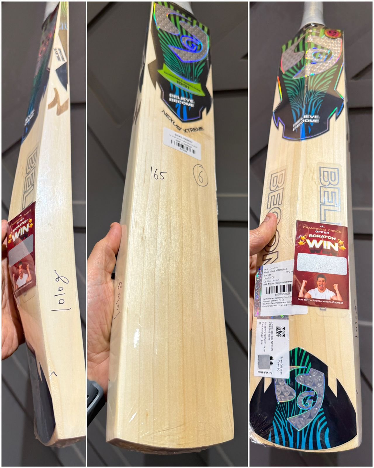 sg nexus xtreme cricket bat junior size 6