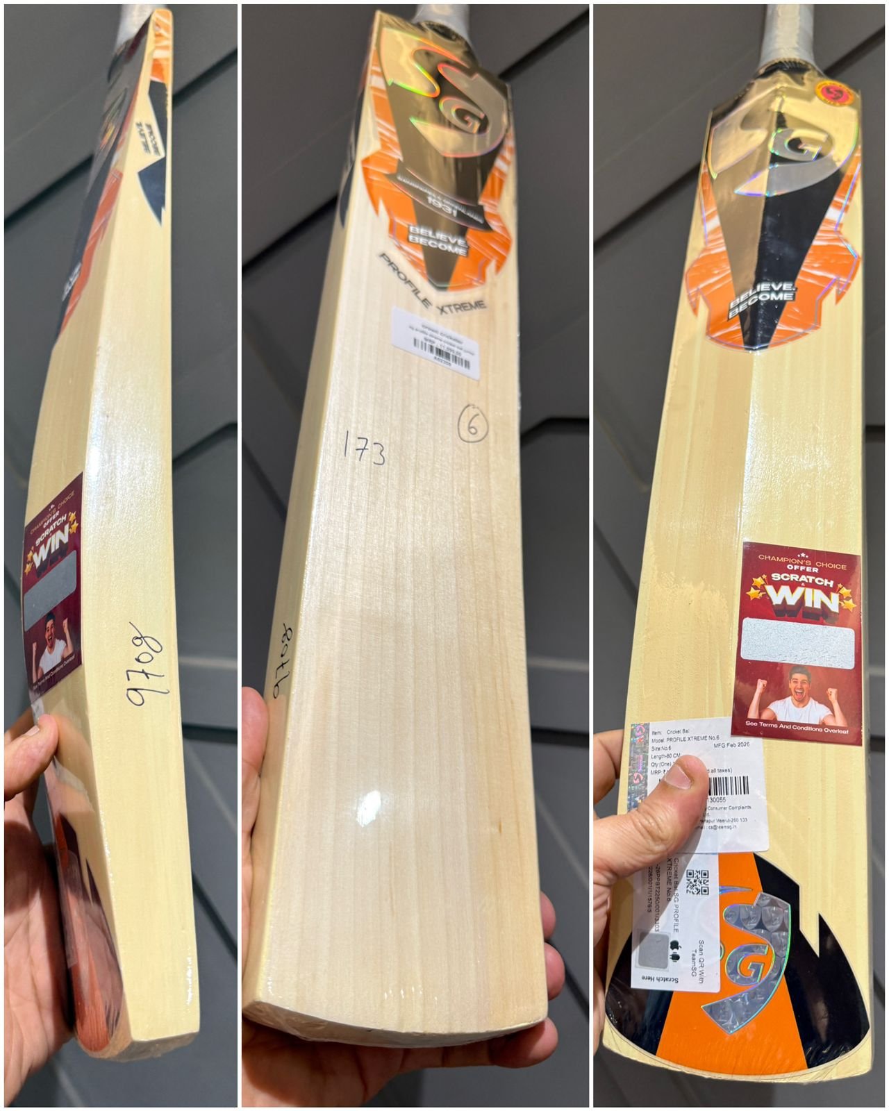 Sg profile xtreme cricket bat size 6