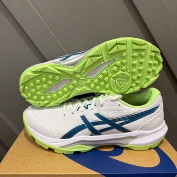 ASICS gel peak 3 cricketer shoes white dark teal