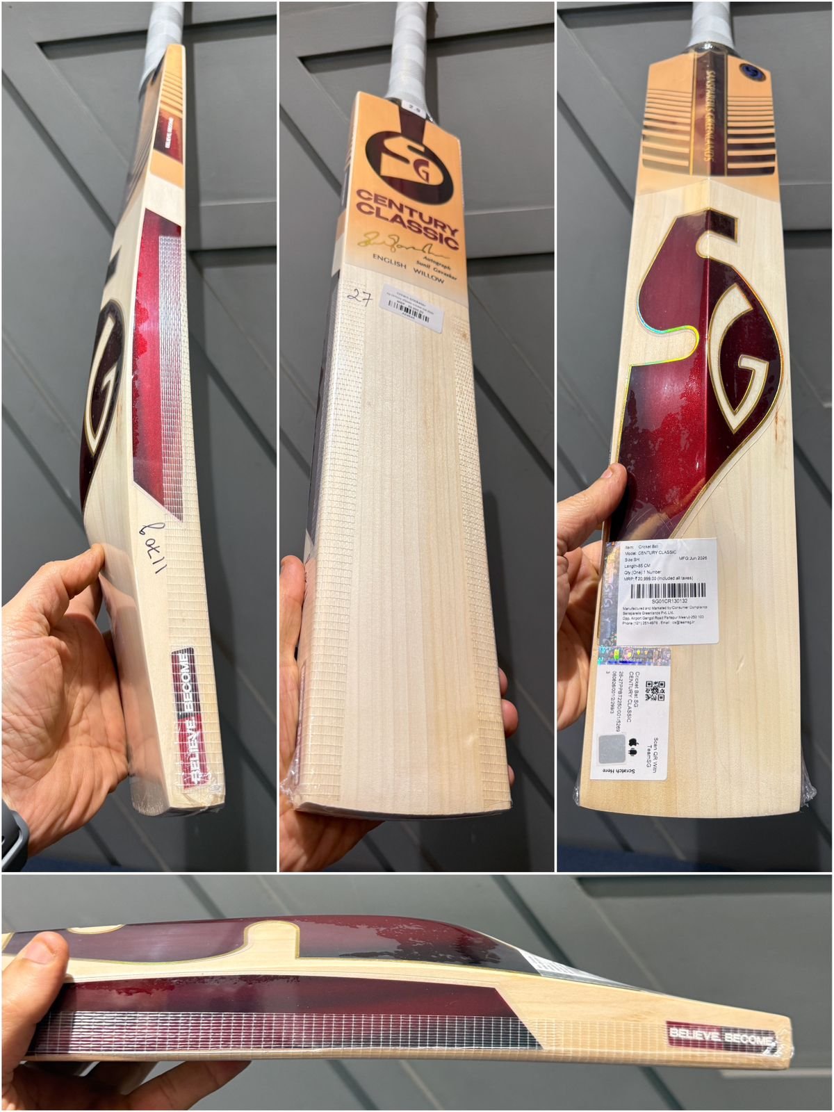 SG century classic cricket bat