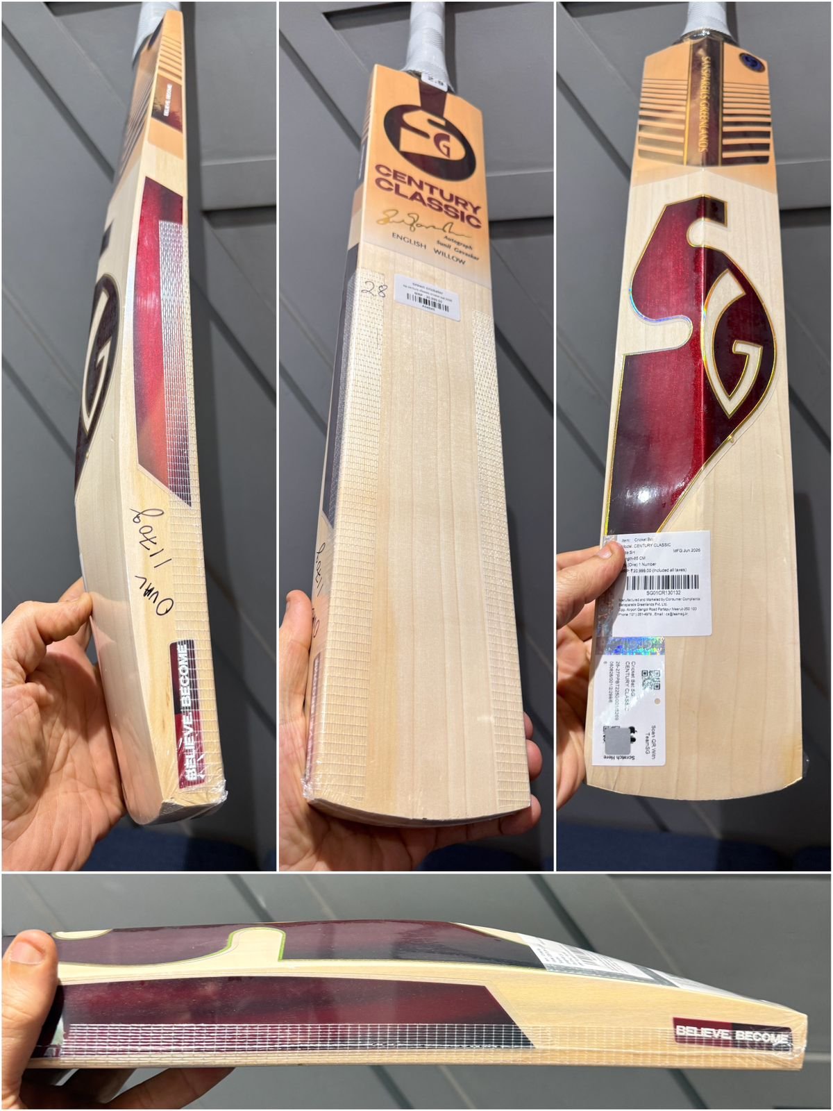 SG century classic cricket bat