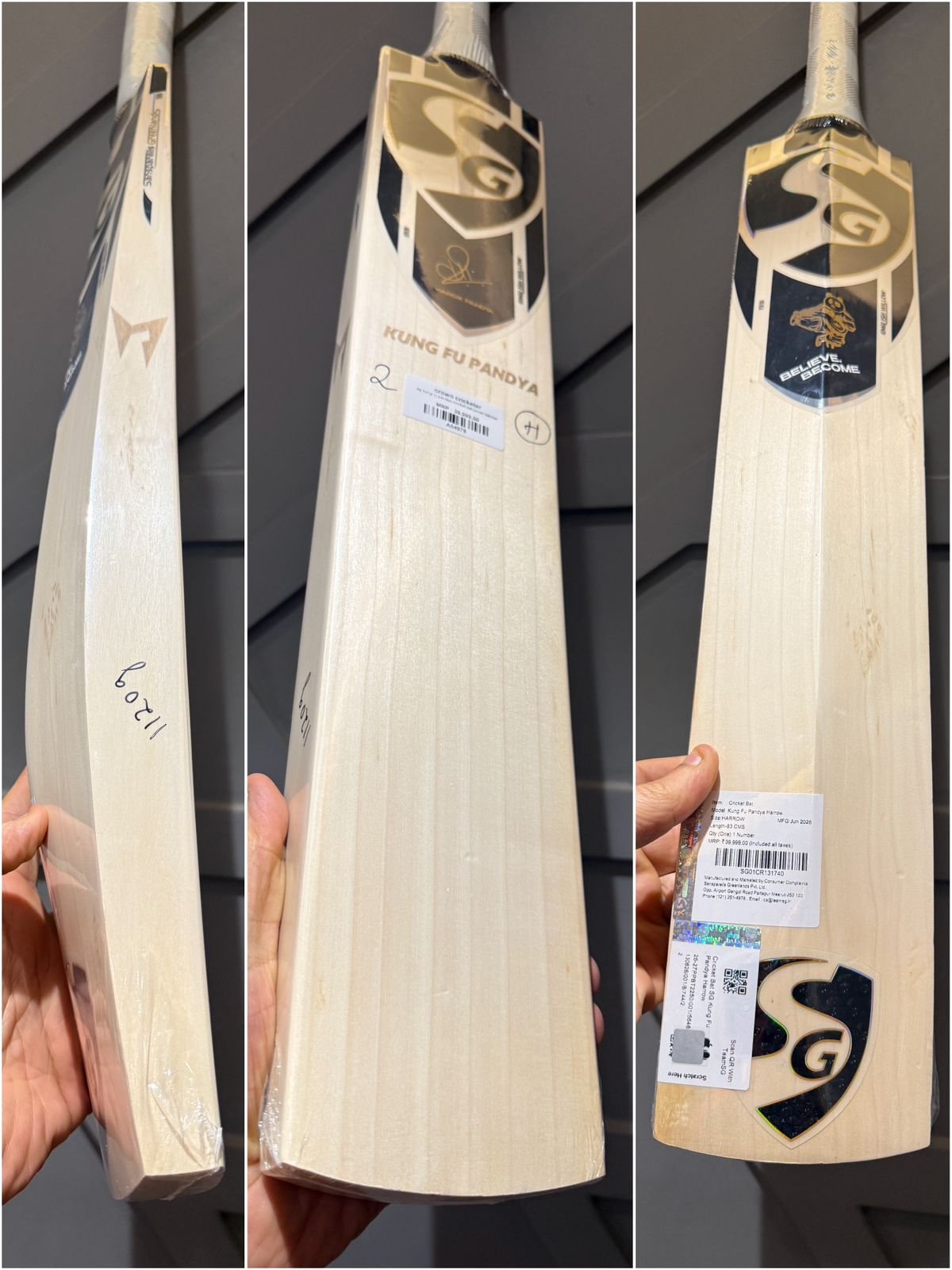 SG kung fu pandya cricket bat junior harrow
