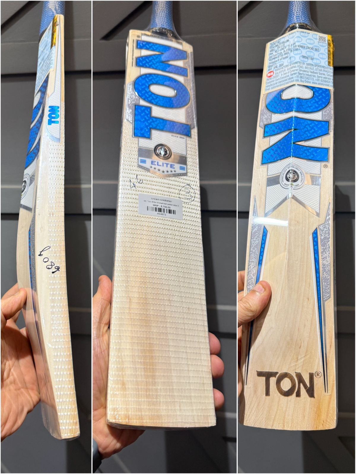 SS Ton Elite cricket bat junior size 3