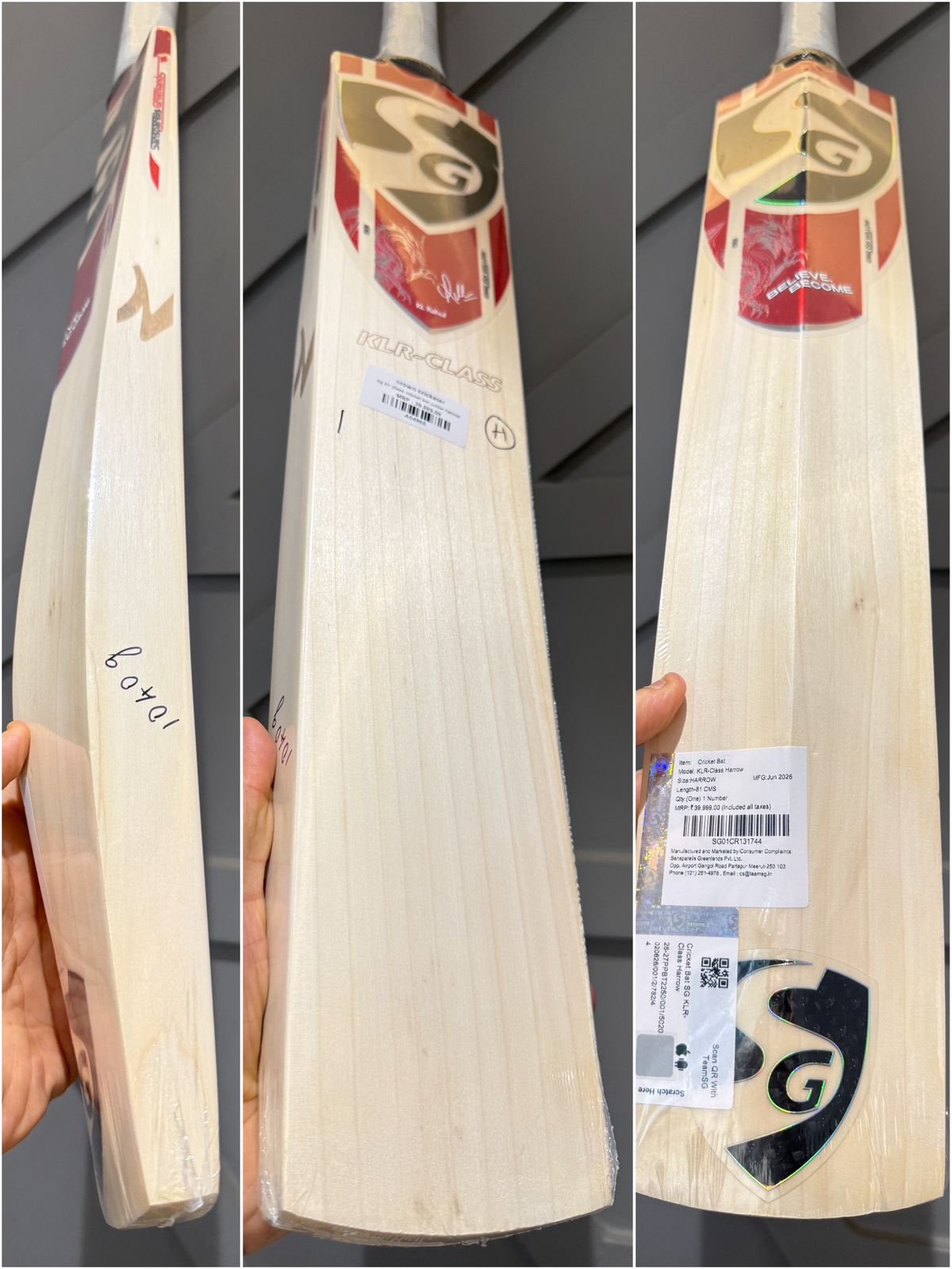 Sg KLR class cricket bat Harrow