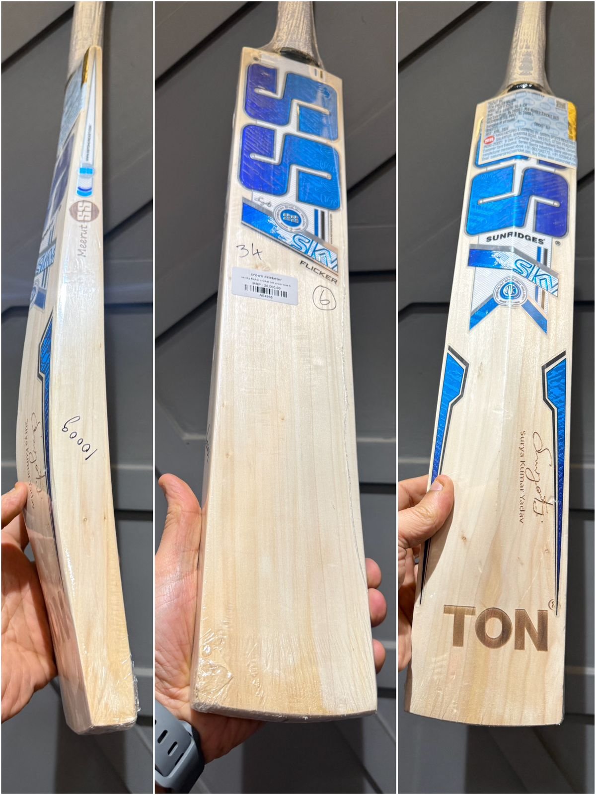 SS sky flicker cricket bat junior size 6