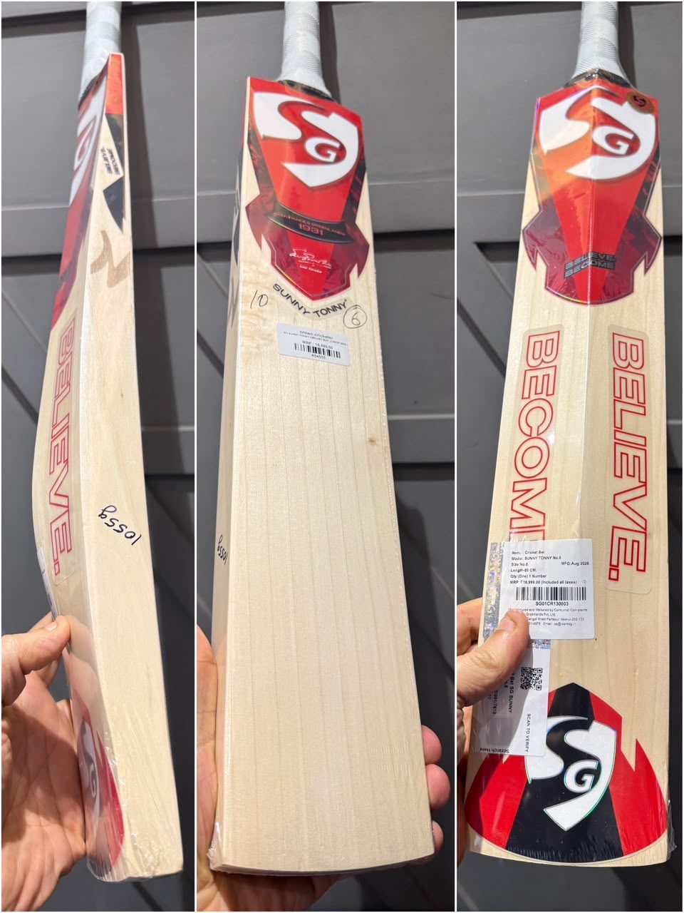 SG SUNNY TONNY CRICKET BAT SIZE 6