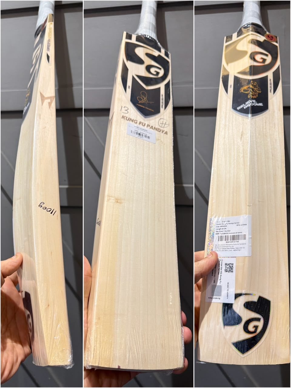 Sg kung fu pandya cricket bat harrow
