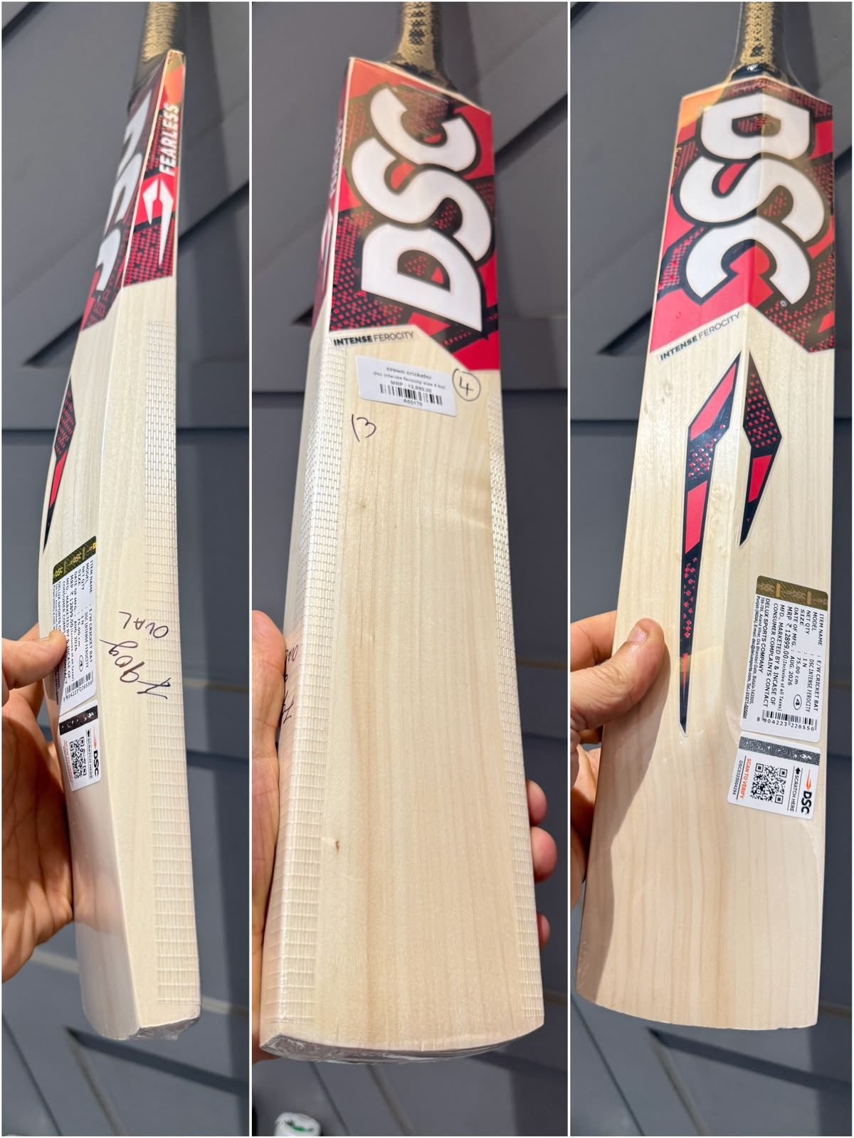 DSC intense ferocity cricket bat size 4