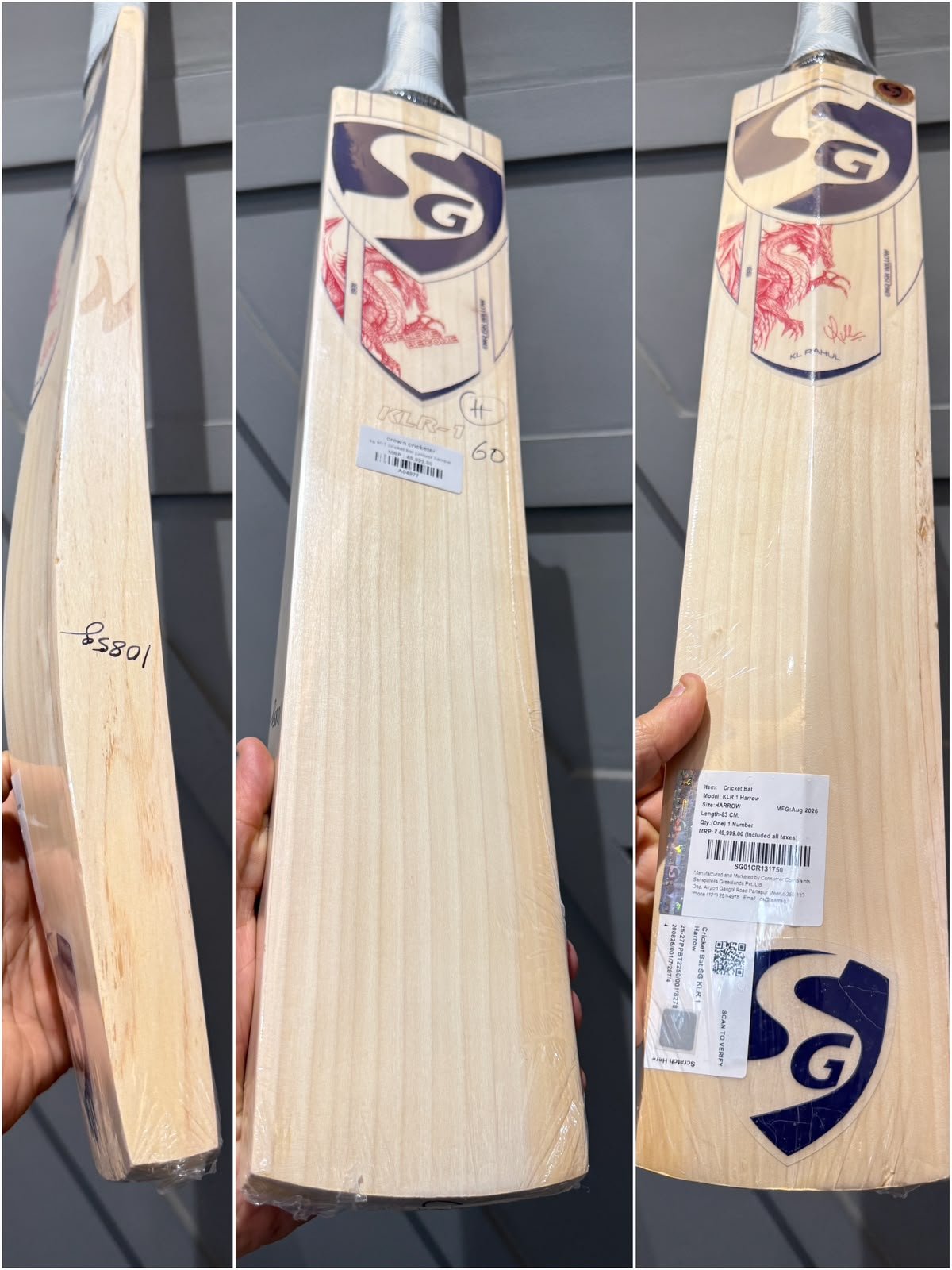 SG KLR 1 Harrow Cricket Bat