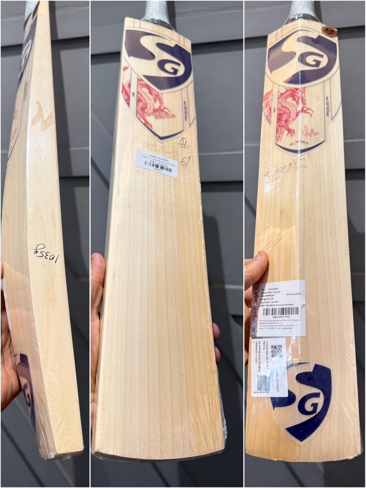 SG KLR 1 Harrow Cricket Bat