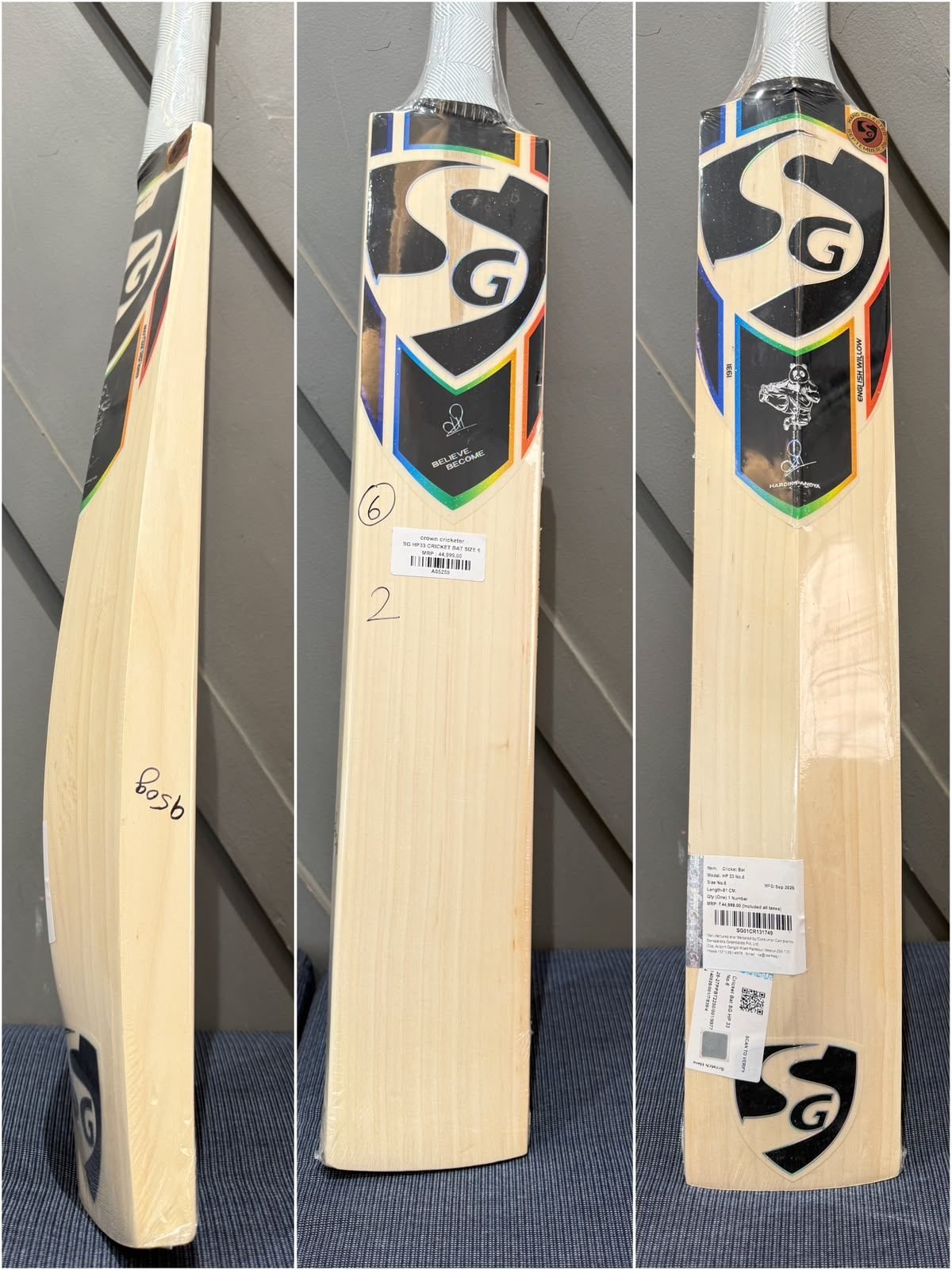 SG HP33 Size 6 Cricket Bat