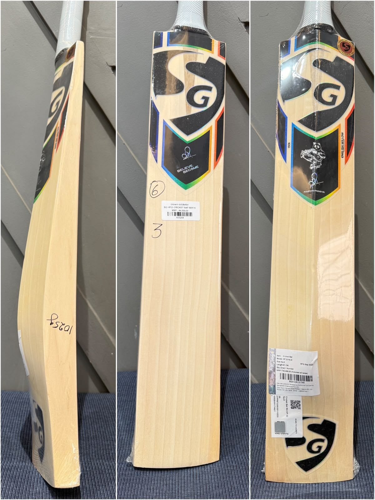 SG HP33 Size 6 Cricket Bat