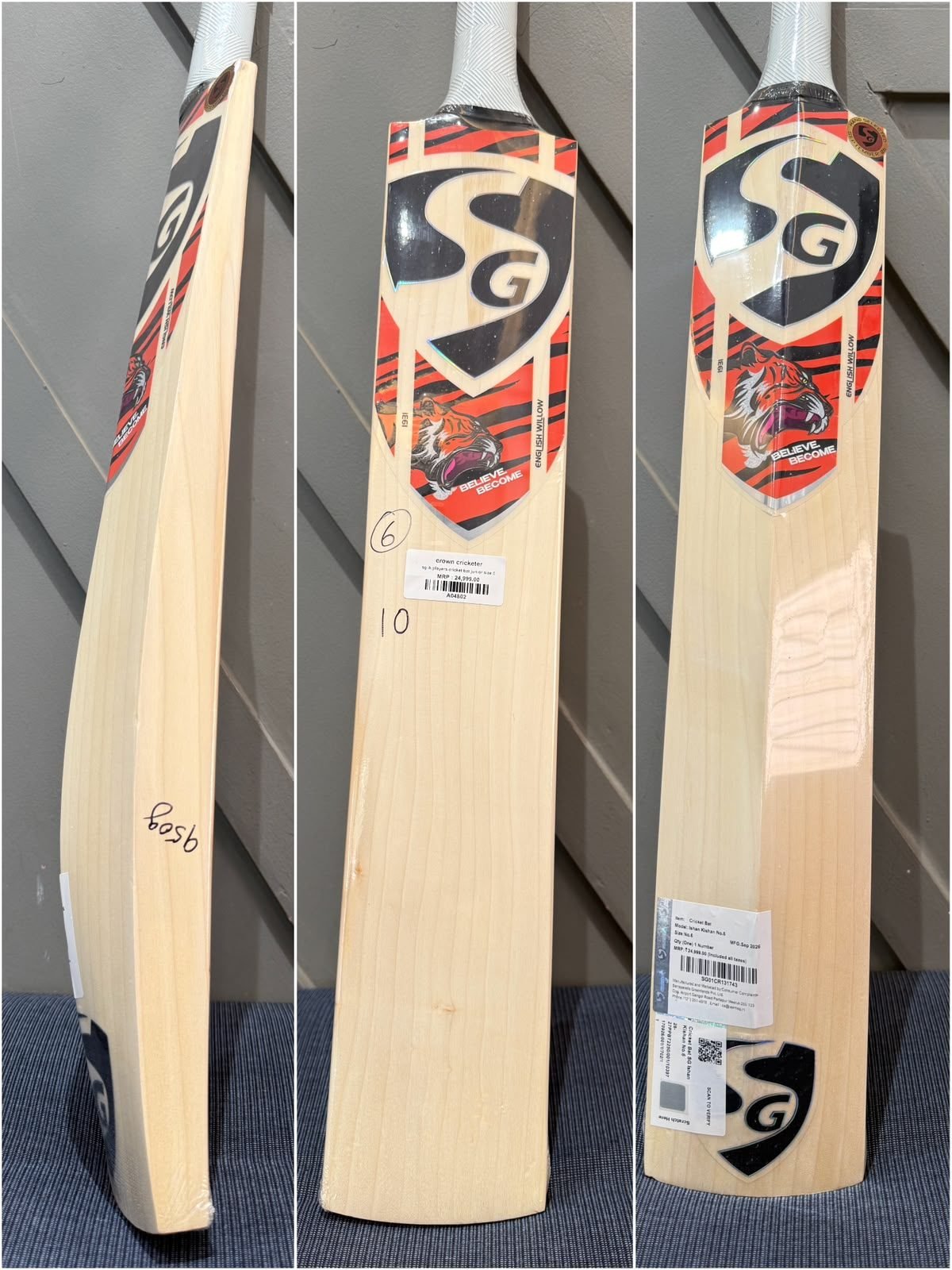 SG IK Players Junior Size 6 Cricket Bat