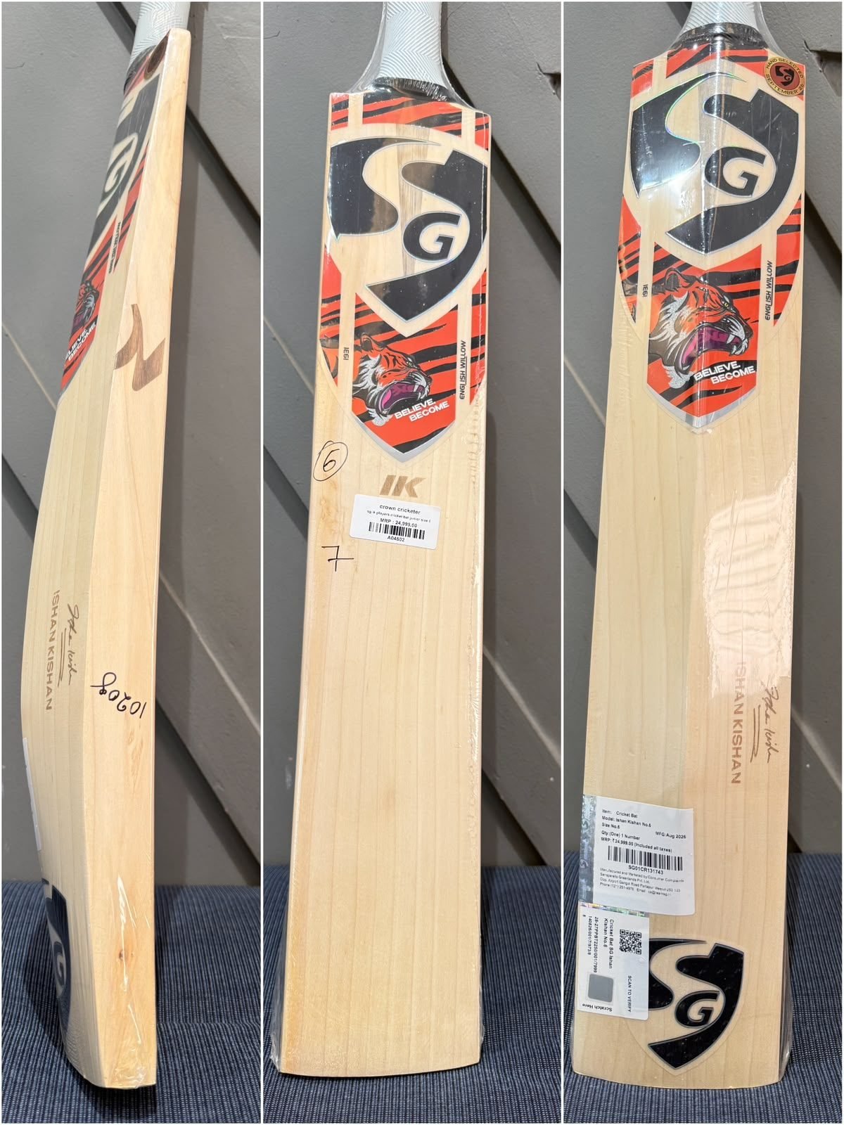 SG IK Players Junior Size 6 Cricket Bat