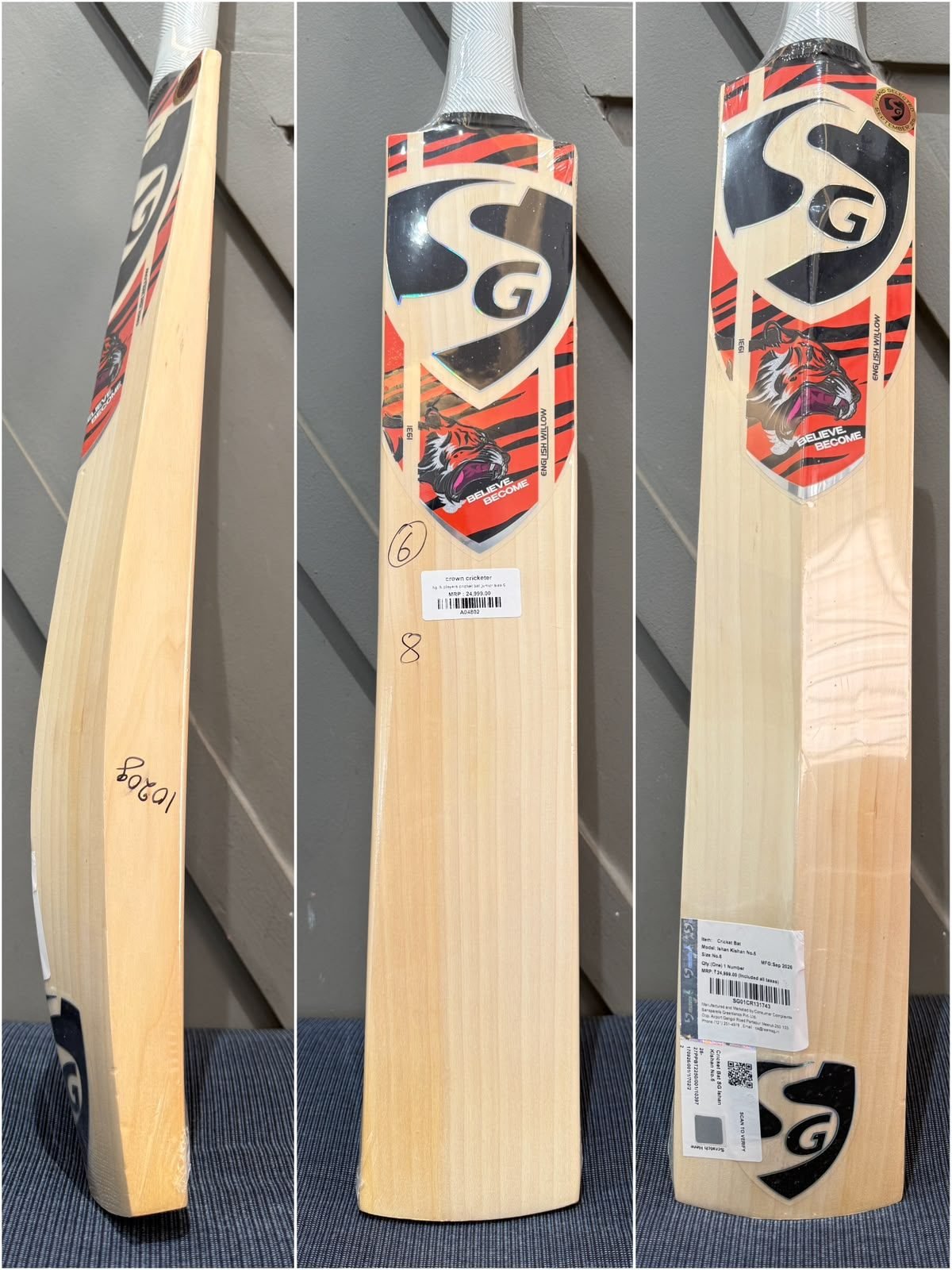 SG IK Players Junior Size 6 Cricket Bat