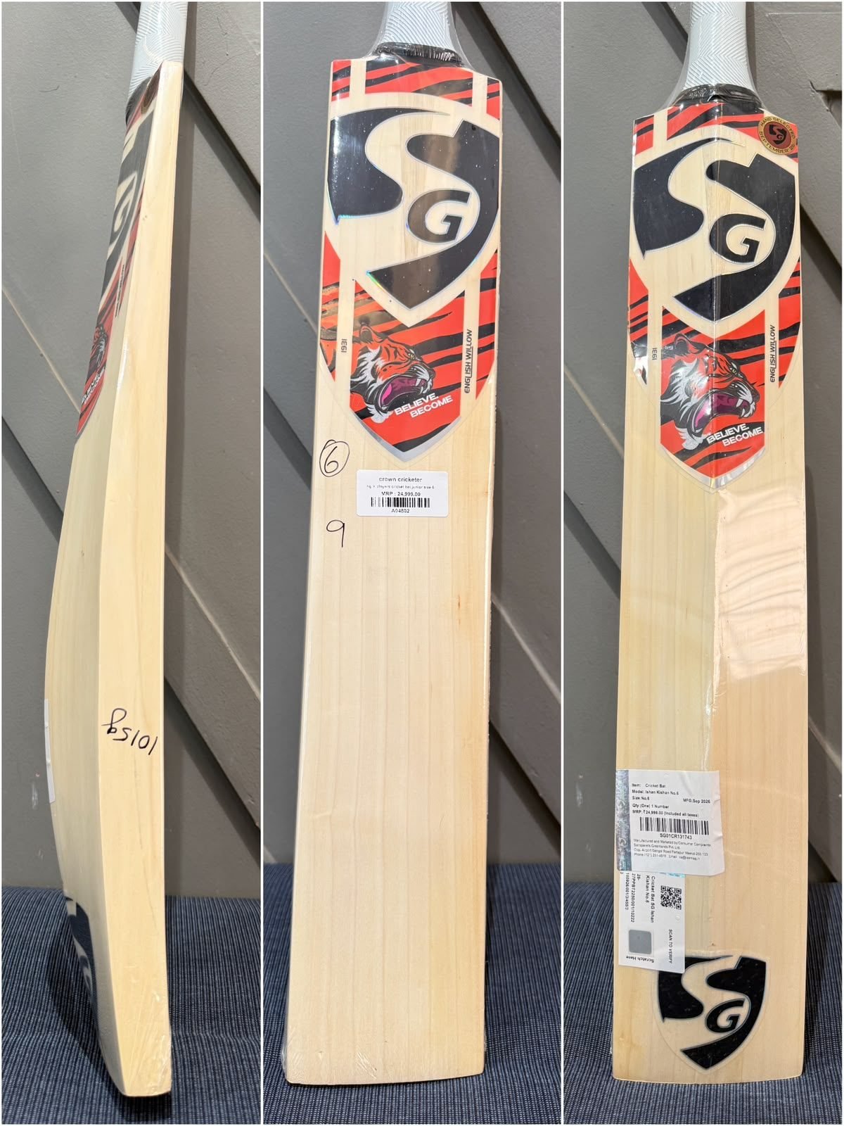 SG IK Players Junior Size 6 Cricket Bat
