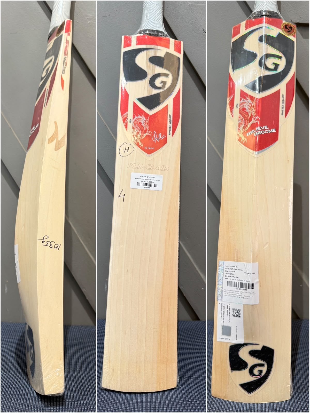 SG KLR Class Junior Harrow Cricket Bat