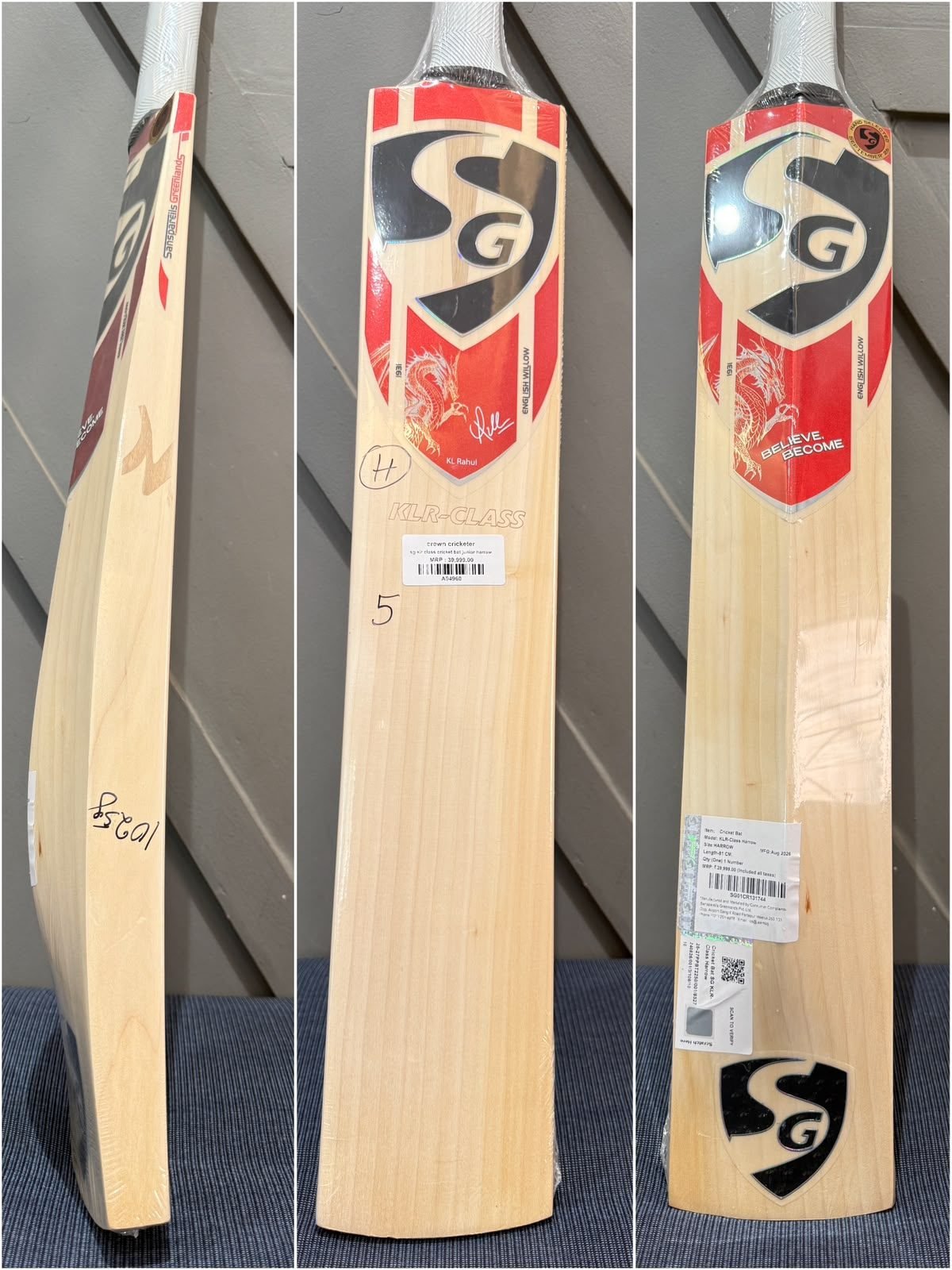 SG KLR Class Junior Harrow Cricket Bat
