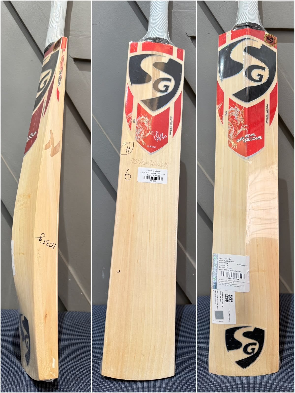 SG KLR Class Junior Harrow Cricket Bat
