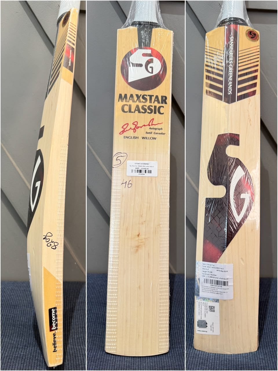 SG Maxstar Classic Junior Size 5 Cricket Bat