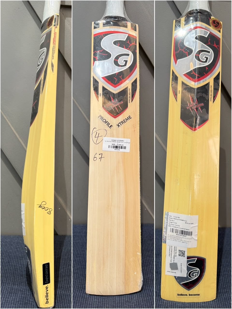 SG Profile Xtreme Junior Size 4 Cricket Bat