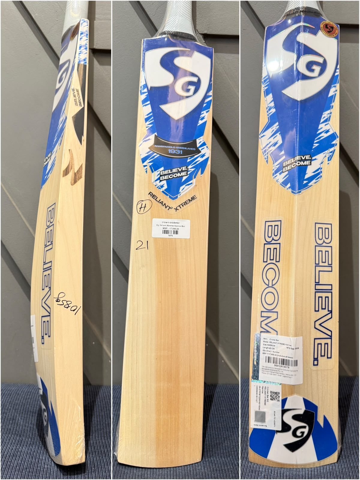 SG Reliant Xtreme Harrow Cricket Bat